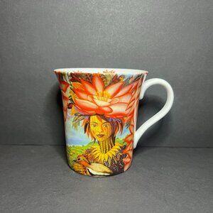 Konitz Germany Porcelain Floral Exotic Lady Dawn Collectible Coffee Mug Cup 12oz